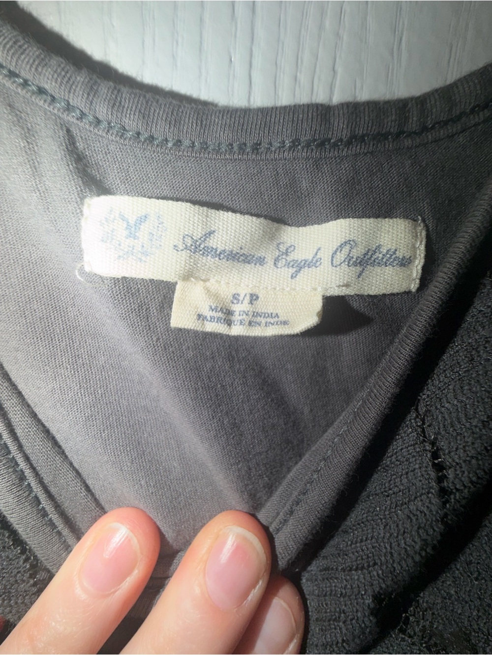 American Eagle Outfitters Charcoal Gray Crewneck Tee
